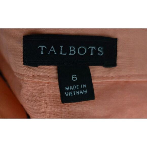 Talbots Womens Wrap Dress Orange Ruffle Hem Size 6 Cotton Blend - Picture 2 of 6